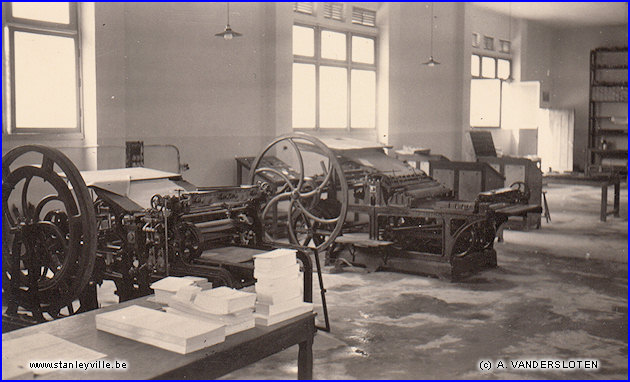 Atelier d'imprimerie des Frères Maristes à Stanleyville