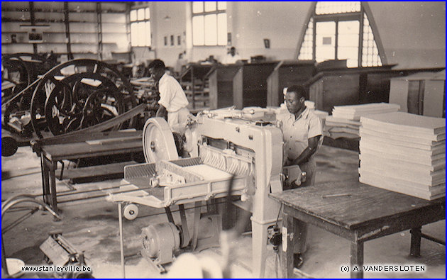 Atelier d'imprimerie des Frères Maristes à Stanleyville