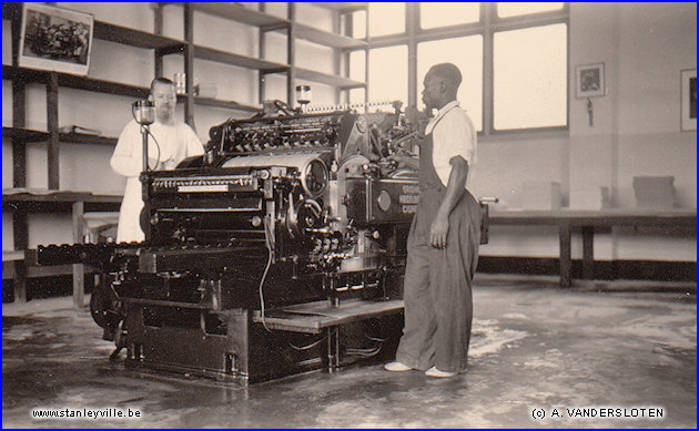 Atelier d'imprimerie des Frères Maristes à Stanleyville