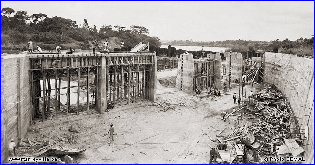 Canal Tshopo prise d'eau en construction