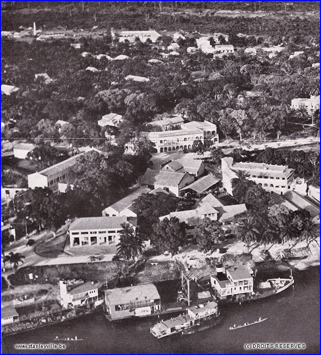 Vue aérienne de Stanleyville vers 1939