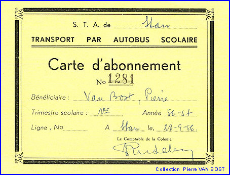 Carte d'abonnement