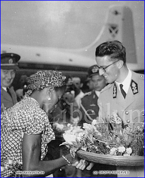 Le roi Baudouin en 1955 à Stanleyville