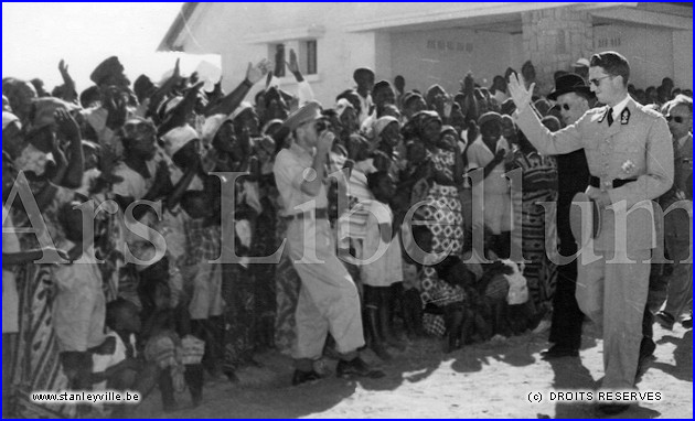 Le roi Baudouin en 1955 à Stanleyville