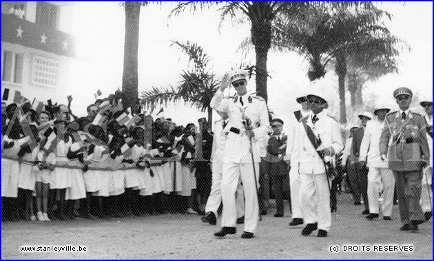 Le roi Baudouin en 1955 à Stanleyville