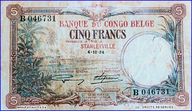 Cinq francs Stanleyville