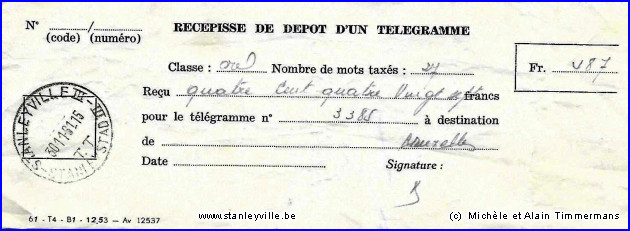 Dépôt d'un télégramme