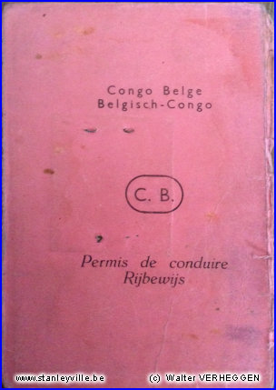 Permis conduire Congo Belge